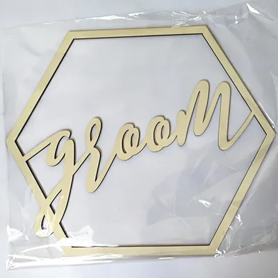Wooden Craft Gift Wedding Chair Back Decoration