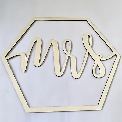 Wooden Craft Gift Wedding Chair Back Decoration