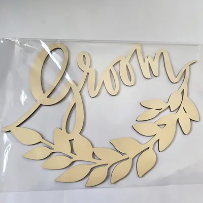 Wooden Craft Gift Wedding Chair Back Decoration