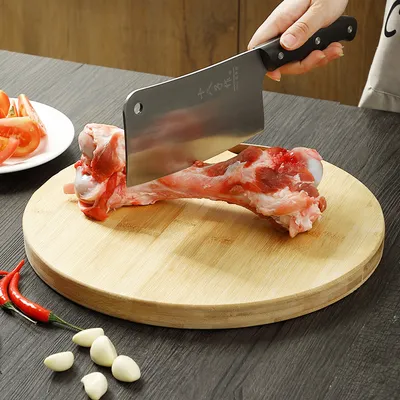Round Cutting Board Household Thick Solid Wood Bamboo Cutting Board Kitchen Fruit Cutting Board Small Cutting Board Cutting Board Cutting Board