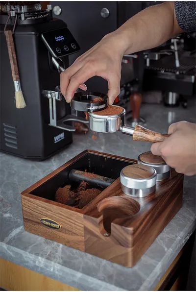 Bomber Solid Wood Slag Box Domestic Coffee Bar Slag Barrel Handle Bracket Powder Holder