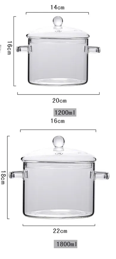 Glass Pot Stove Pot Kitchen Transparent Mini Soup Pot Stove Stove Cooking Tools Accessories