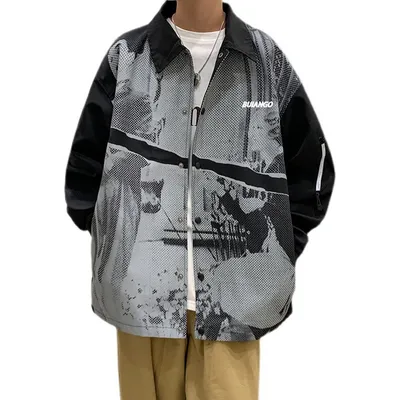 Reflective Jacket Men'S Korean Style Trendy Graffiti Ins Loose Jacket Hong Kong Style Jacket