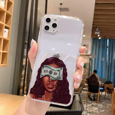 غطاء هاتف الفتيات المخصص شفاف TPU