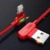 Double-Sided Blind Plug-In Elbow Mobile Game Charging Cable With Light