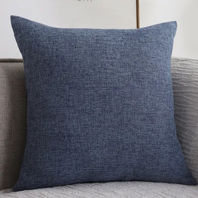 Plain Cotton Linen Sofa Cushion Thickened Square Pillow