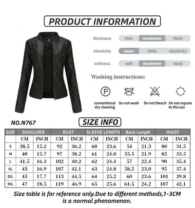 Women'S Leather Dress Slim Jacket Spring Autumn Coat