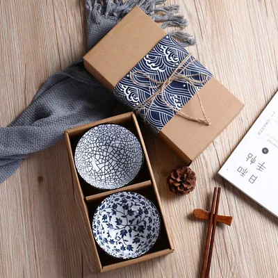 Blue And White Porcelain Bowl Set Ceramic Tableware