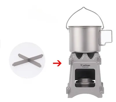 موقد Titanium Craftsman الخارجي المصنوع من التيتانيوم النقي موقد بسيط محمول
