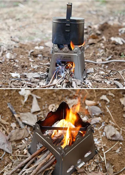 موقد Titanium Craftsman الخارجي المصنوع من التيتانيوم النقي موقد بسيط محمول