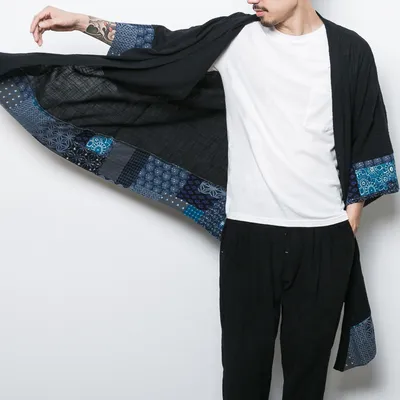 Hanfu Cotton And Linen Mid-length Windbreaker Jacket