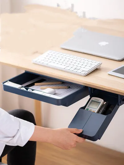 صندوق تخزين لاصق تحت المكتب لحامل أقلام المكتب، صندوق فرز مخفي، سكين مطبخ، شوكة، منظم صينية تخزين