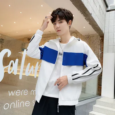 Loose Hooded Stitching Contrast Color Japanese Functional Wind Jacket