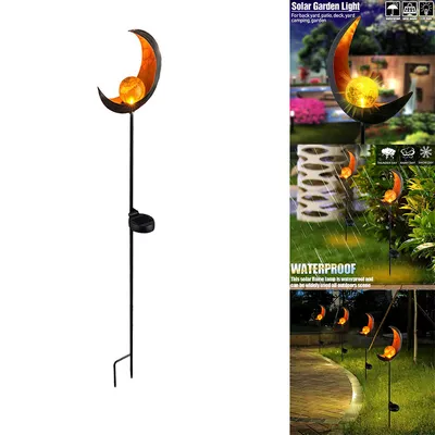 LED Solar Flame Light Metal LED Garden Light Flame Effect Lamp Waterproof Outdoor Lights Landscape Lights Solar Decorative Light