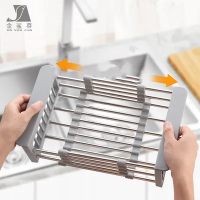 Stainless Steel Sink Drain Basket Retractable