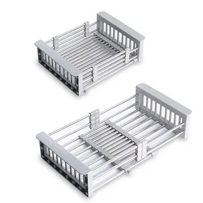 Stainless Steel Sink Drain Basket Retractable