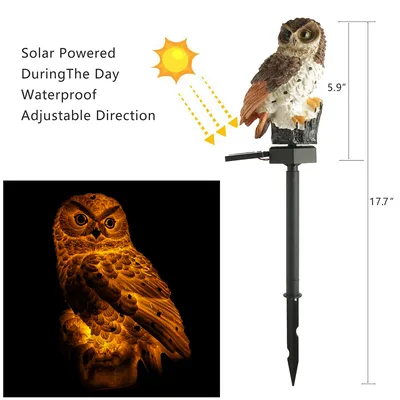 Hot Sell Owl Solar Light With Solar LED Outdoors Solar Light Solar Lamp Solar Garden Light
