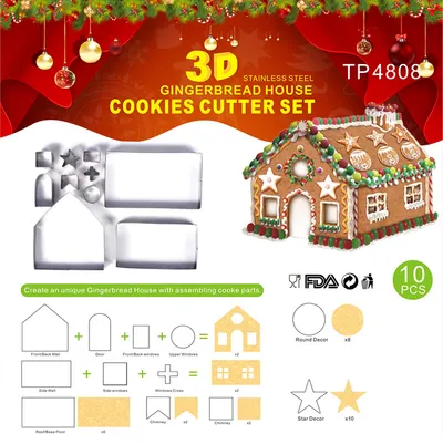 Stainless Steel Biscuit Mould 10 Piece Set Christmas Stainless Steel