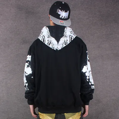 Fashionable Men's Graffiti Hooded Jacket