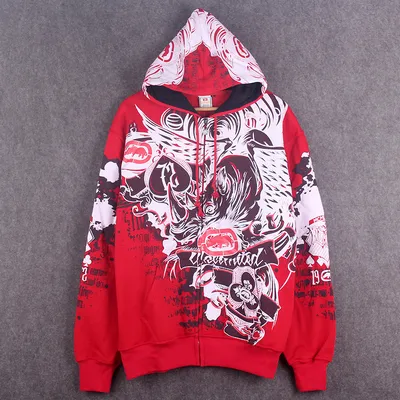 Fashionable Men's Graffiti Hooded Jacket