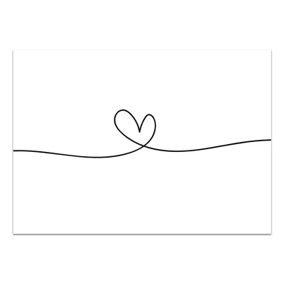 Black And White Romantic Hand In Hand Abstract Decorative Painting Core Canvas Painting