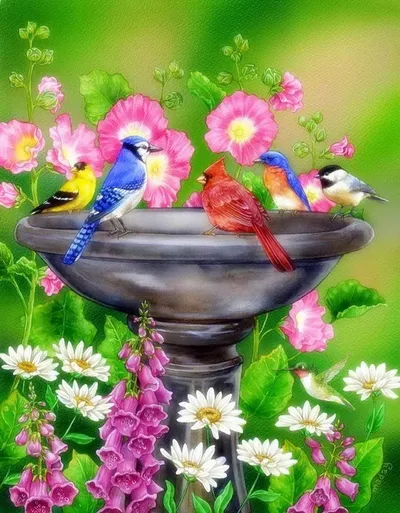 Flower And Bird Crafts, Digital Painting, Painting On Canvas, Hand-painted Art Painting