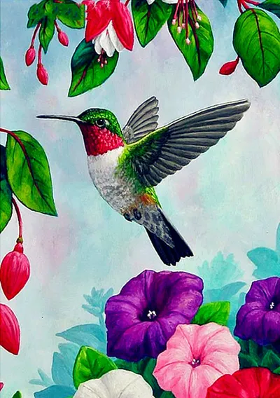 Flower And Bird Crafts, Digital Painting, Painting On Canvas, Hand-painted Art Painting