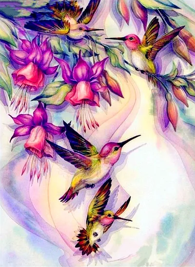 Flower And Bird Crafts, Digital Painting, Painting On Canvas, Hand-painted Art Painting