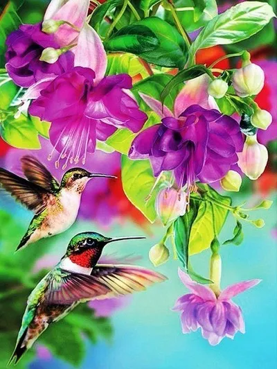 Flower And Bird Crafts, Digital Painting, Painting On Canvas, Hand-painted Art Painting