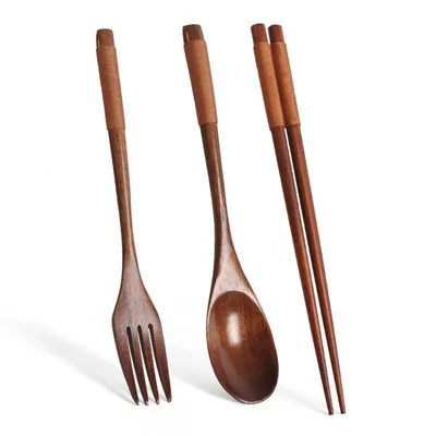 Long Handle Couple Spoon Chopsticks Portable Tableware