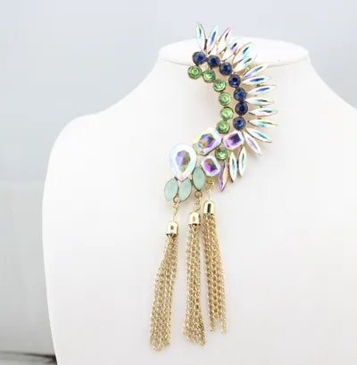 Gorgeous Gemstone Stud Earrings Crystal Chain