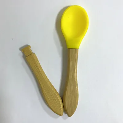 Silicone Baby Bamboo Spoon