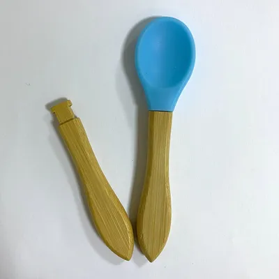 Silicone Baby Bamboo Spoon