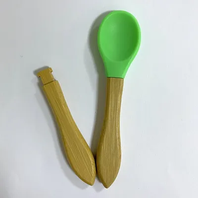 Silicone Baby Bamboo Spoon