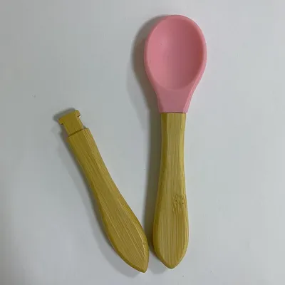 Silicone Baby Bamboo Spoon