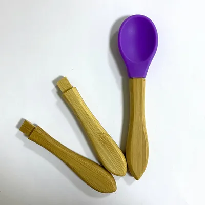 Silicone Baby Bamboo Spoon