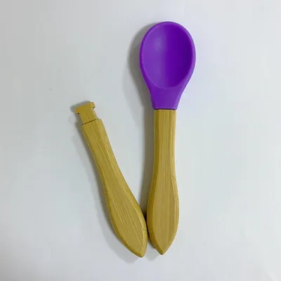 Silicone Baby Bamboo Spoon
