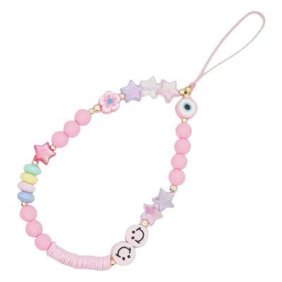 Smiley Soft Ceramic Mobile Phone Rope Hanging Jewelry Five-pointed Star Beaded Mobile Phone Chain Female