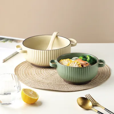 Large Soup Bowl Household Binaural Soup Bowl Noodle Bowl