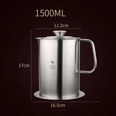 Household Stainless Steel Filter Anti-leakage Oil Pot