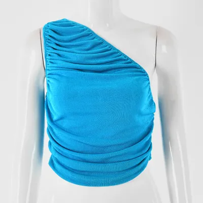 Solid Color Slant Collar Slim Bottoming T-Shirt