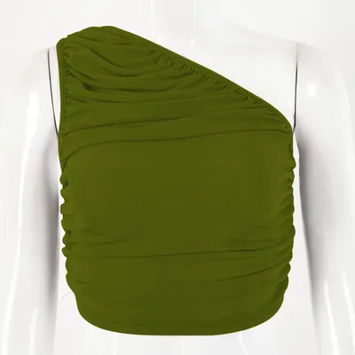 Solid Color Slant Collar Slim Bottoming T-Shirt