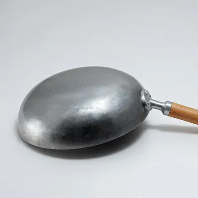 Silver White Handmade Iron Pan Old-fashioned Iron Pan Household Lightweight Carbon Steel Wok Uncoated Non-stick Pan