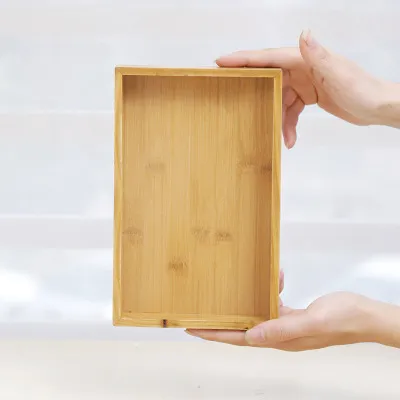 Retro Wooden Rectangular Bamboo Tray, Home Storage, Restaurant, Fruit Tray, Tea Tray