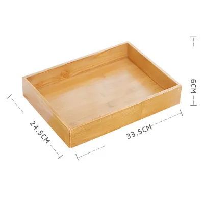 Retro Wooden Rectangular Bamboo Tray, Home Storage, Restaurant, Fruit Tray, Tea Tray