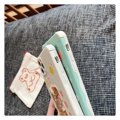 Compatible with Apple , Cute Cartoon Mobile Phone Case Exquisite Embroidery Mobile Phone Case Protective Cover Lens Protection
