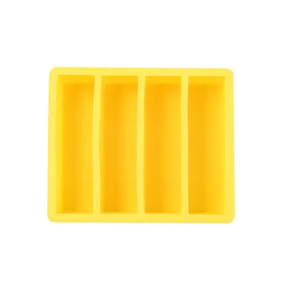 Food Grade Black Yellow Spot 4 Lattice Ice Tray Rectangular Ice Cube Mould