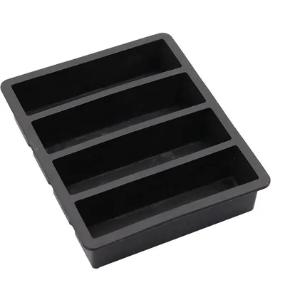 Food Grade Black Yellow Spot 4 Lattice Ice Tray Rectangular Ice Cube Mould
