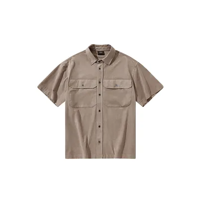 BONELESS Qin Xiaoxian The same thin suede basic patch pocket short-sleeved shirt Tide brand simple loose shirt
