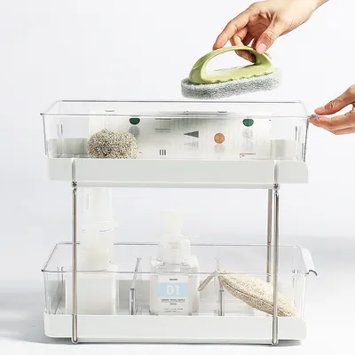 Cabinet Seasoning Bottle Cosmetics Double Drawer Drawer Pull-out Rack